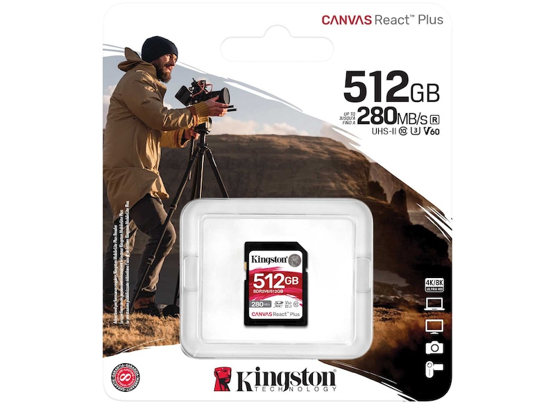 Kingston Canvas React Plus V60 512GB Minneskort