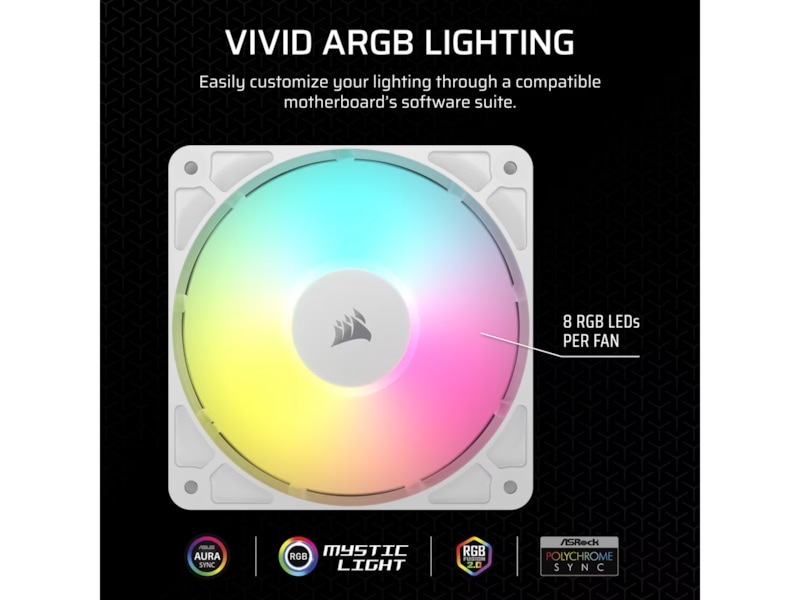 Corsair RS120 ARGB Fläkt (vit) Fläkt