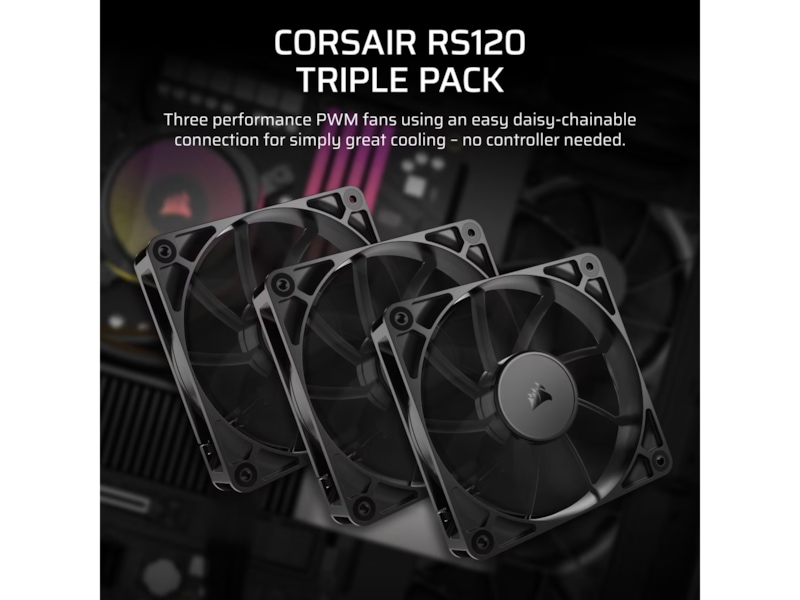 Corsair RS120 Fläkt 3pk (svart) Fläkt