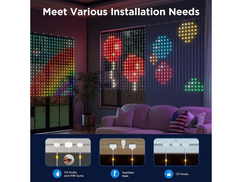 Govee WiFi & Bluetooth Curtain Light (Netflix version) Led strips & underhållning