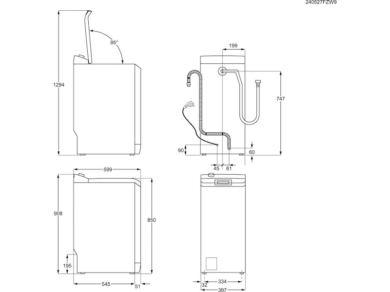 Electrolux EW6T272P5P Toppmatad tvättmaskin (vit) Tvättmaskin