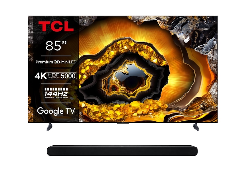 TCL 85" 85X955 QLED 4K Google TV 144Hz + Soundbar TV