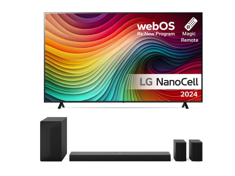 LG 75'' NANO 81 4K TV (2024) 75NANO81T6A + Soundbar TV