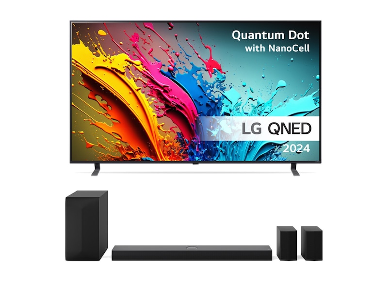 LG 75'' QNED 85 4K TV (2024)  75QNED85T6C + soundbar 70 - 79 tums TV