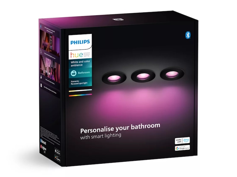 Philips Hue Xamento Bathroom innfäld downlight 3-pack (svart) Taklampa