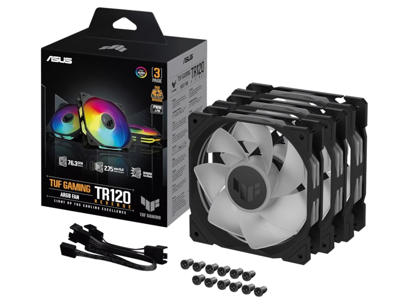 Asus TUF Gaming TR120 ARGB Reverse Fläkt 3pk (svart) Fläkt