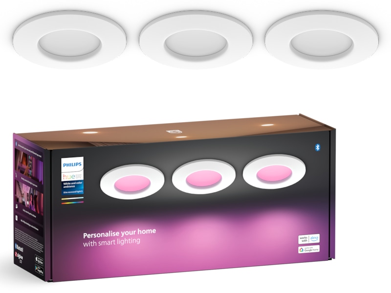 Philips Hue Slim infälld belysning 90 mm (vit) 3pk Taklampa