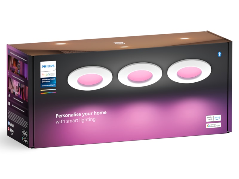 Philips Hue Slim infälld belysning 90 mm (vit) 3pk Taklampa