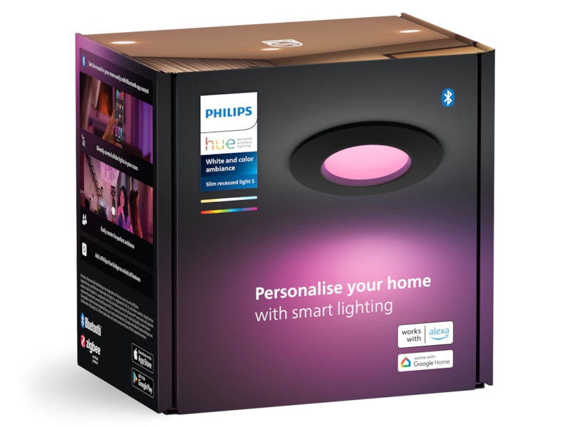 Philips Hue Slim infälld belysning 90 mm (svart) Taklampa