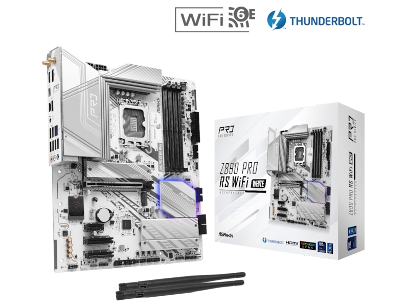 ASRock Z890 PRO RS WIFI Moderkort (vit) Intel Socket