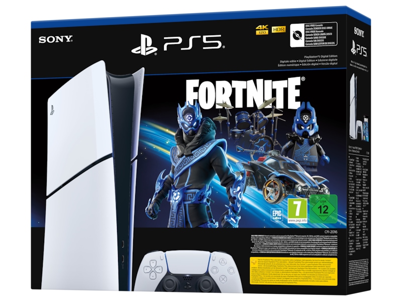 PlayStation 5 Digital Slim och Fortnite Cobalt Star PlayStation