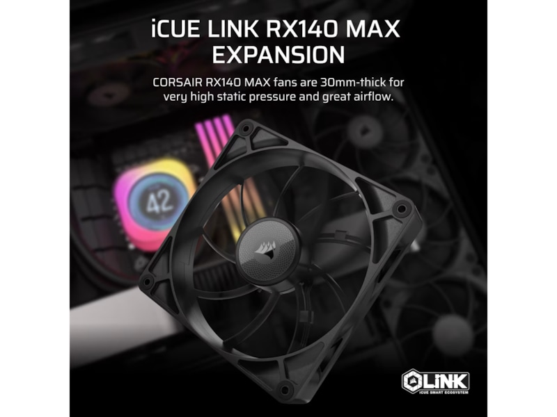 Corsair iCUE LINK RX140 MAX Fläkt (svart) Fläkt