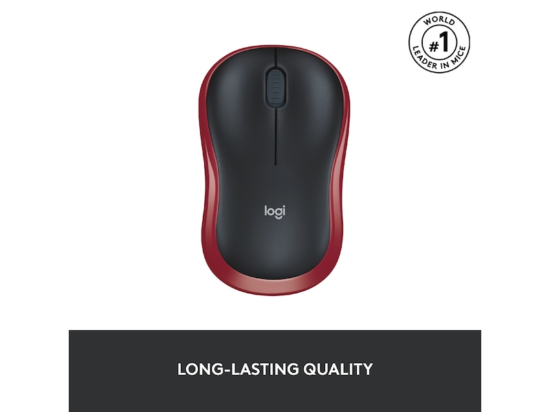 Logitech M185 Trådlös Mus Röd Mus