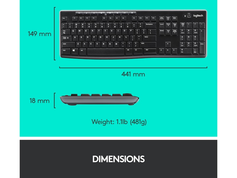 Logitech MK270 Combo Trådlös Mus & tangentbord -combo-paket