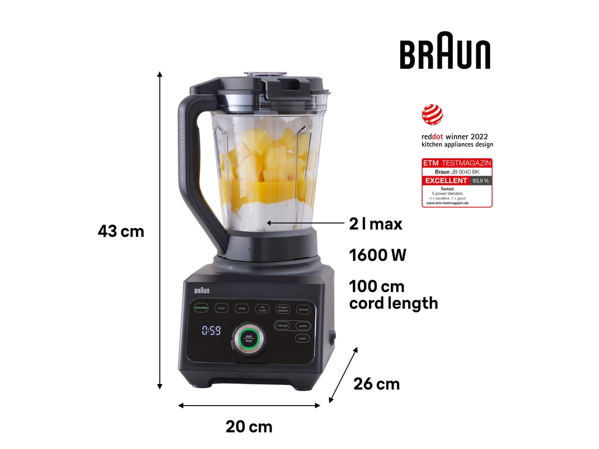 Braun Powerblend 9 kanna mixer JB 9040 (svart) Blenders